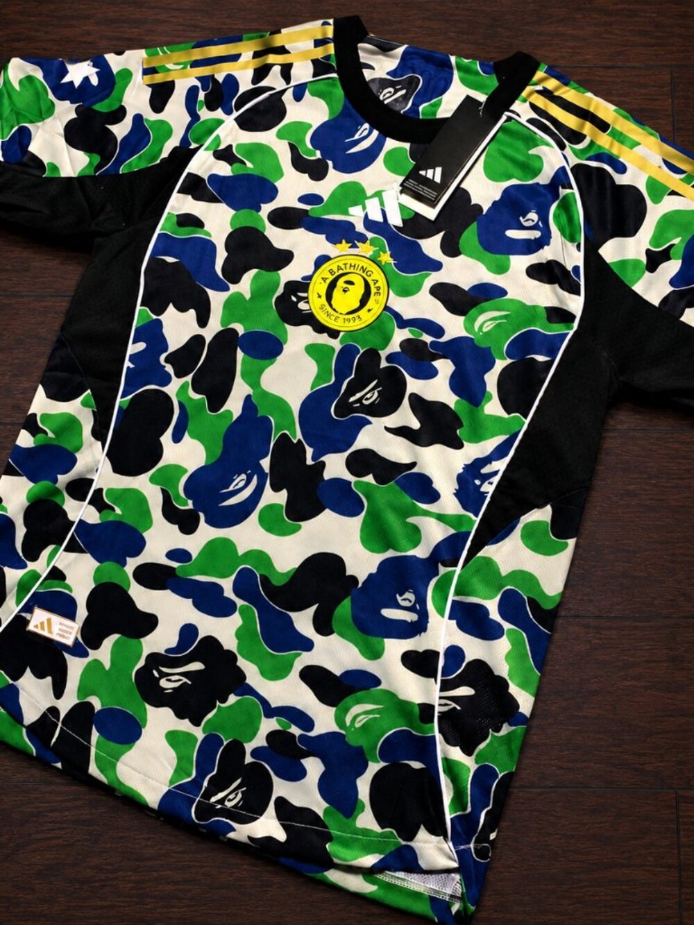 Adidas x A Bathing Ape BAPE ABC Camo Soccer Jersey NWT Men's Medium Blue Green B - Picture 2 of 5